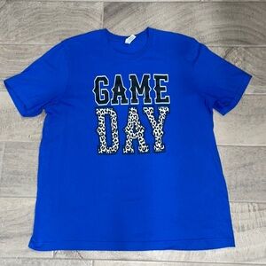 Bella+Canvas Royal Blue/Black Game Day T-Shirt, Women’s Size 2XL